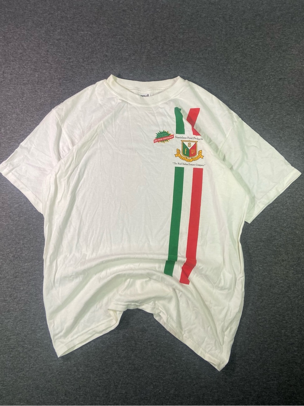 Vintage 90s Stanislaus Food Products Tomato Promo Tee White Anv